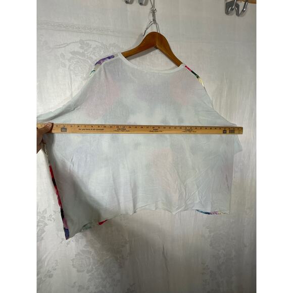 Michael Simon Studio Top Medium Satin Watercolor Front Oversized Boxy - Picture 8 of 9